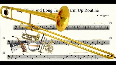 Trombone lip slurs warm up with band
