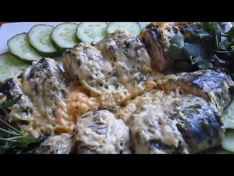 Видео рецепт Скумбрия в духовке с сыром