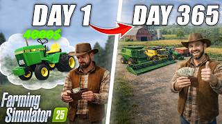 I Survived 1 Year with Only $50 (FULL FILM) -  Farming Simulator 25
