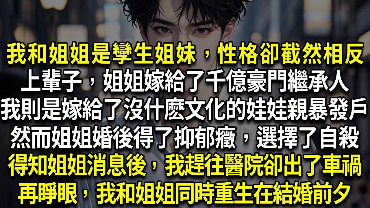我和姐姐是孿生姐妹，性格卻截然相反上輩子，姐姐嫁給了豪門繼承人我則是嫁給沒什麽文化的娃娃親暴發戶然而姐姐婚後得了抑郁癥，選擇了自殺得知姐姐消息後，我趕往醫院卻出了車禍再睜眼，我和姐姐同時重生在結婚前夕