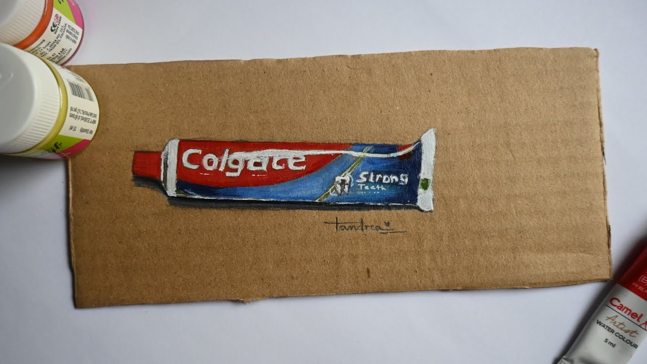 HOW TO DRAW COLGATE TOOTHPASTE 🎨🖌️  || 3d Art step by step