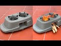 Making Firewood Stove From Plastic Boat Molds - Creative Projects From Cement