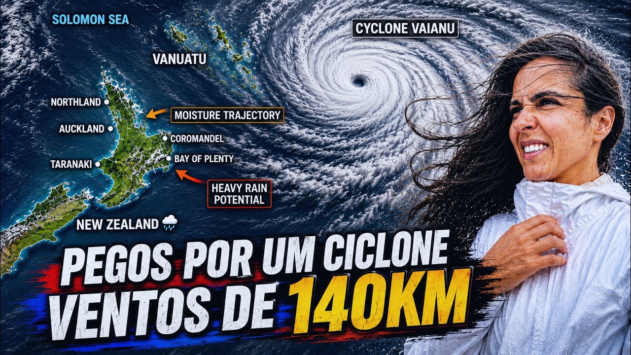 ⁣Um CICLONE nos prendeu na Nova Zelândia!