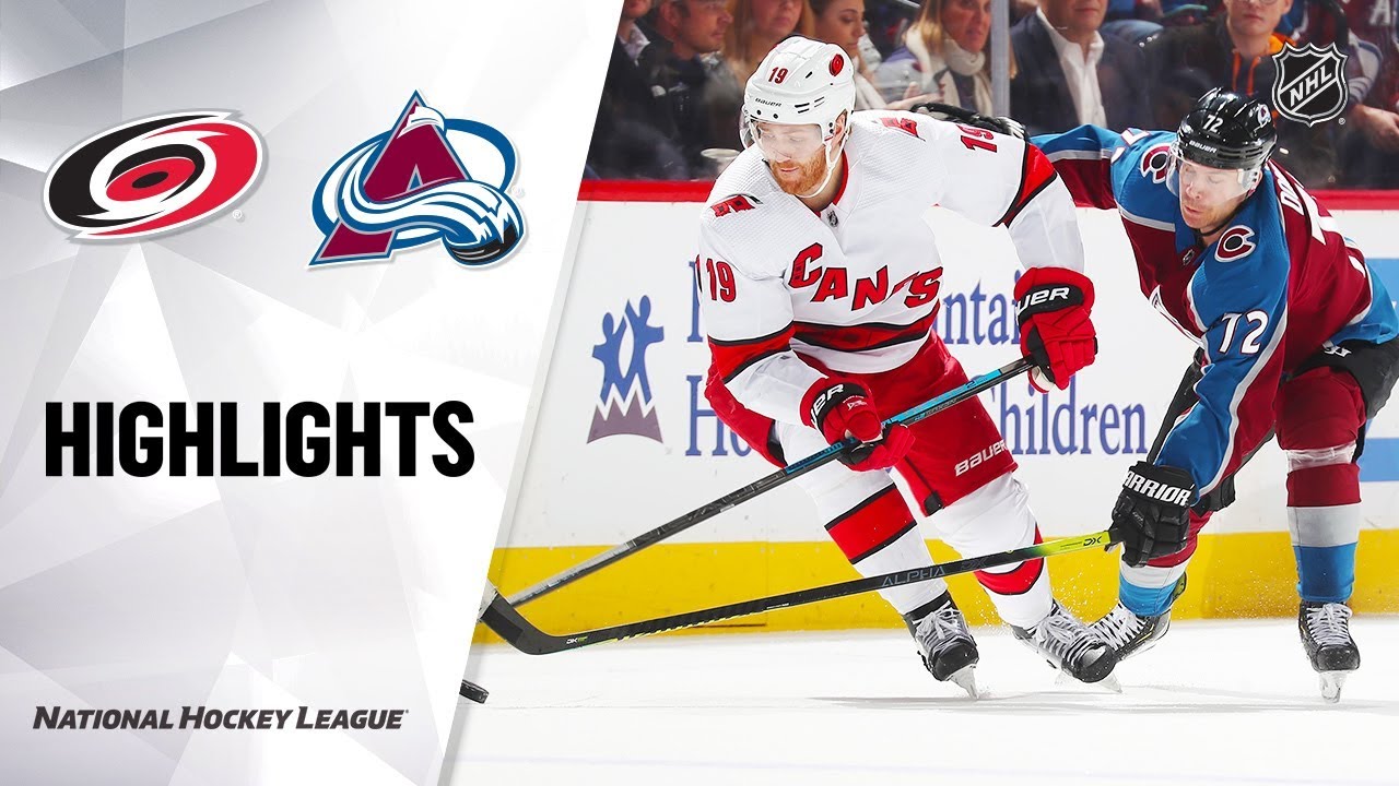 NHL Highlights Hurricanes Avalanche 12/19/19 YouTube