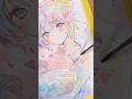ゆるかわいい色で色塗り #アナログ #drawing #art #watercolor #making