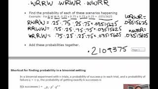 Probability Notes 9- Binomial Probabilities