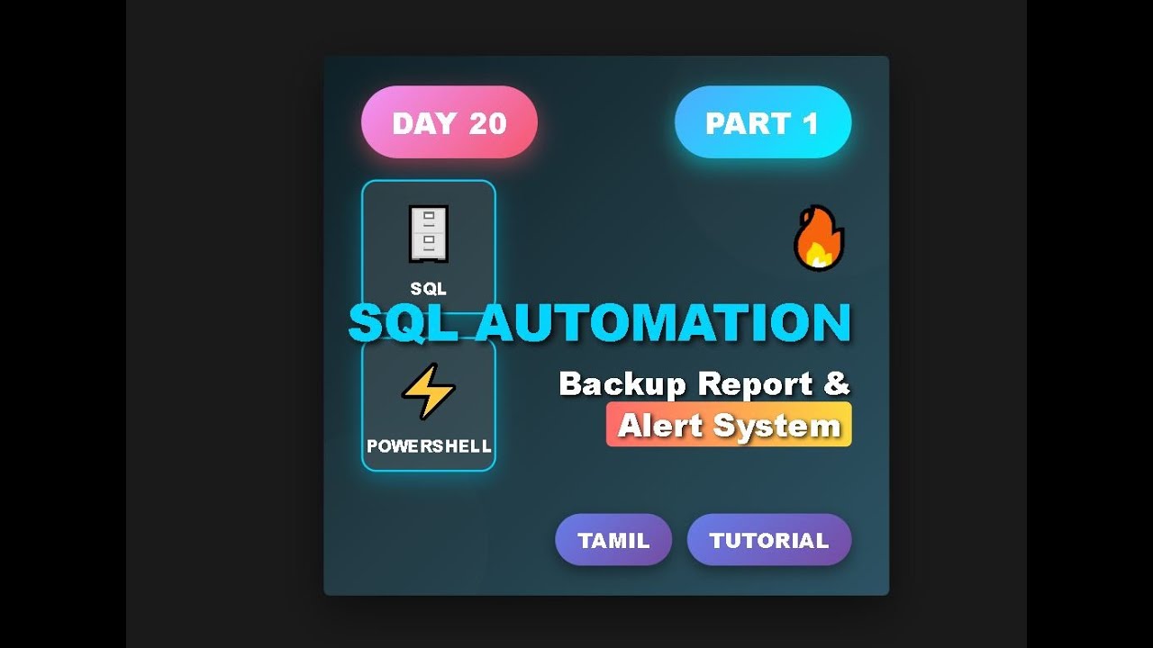 SQL Automation Script Tutorial - End-to-End Backup Report & Alert System | Day 20 Part 1 | Tamil