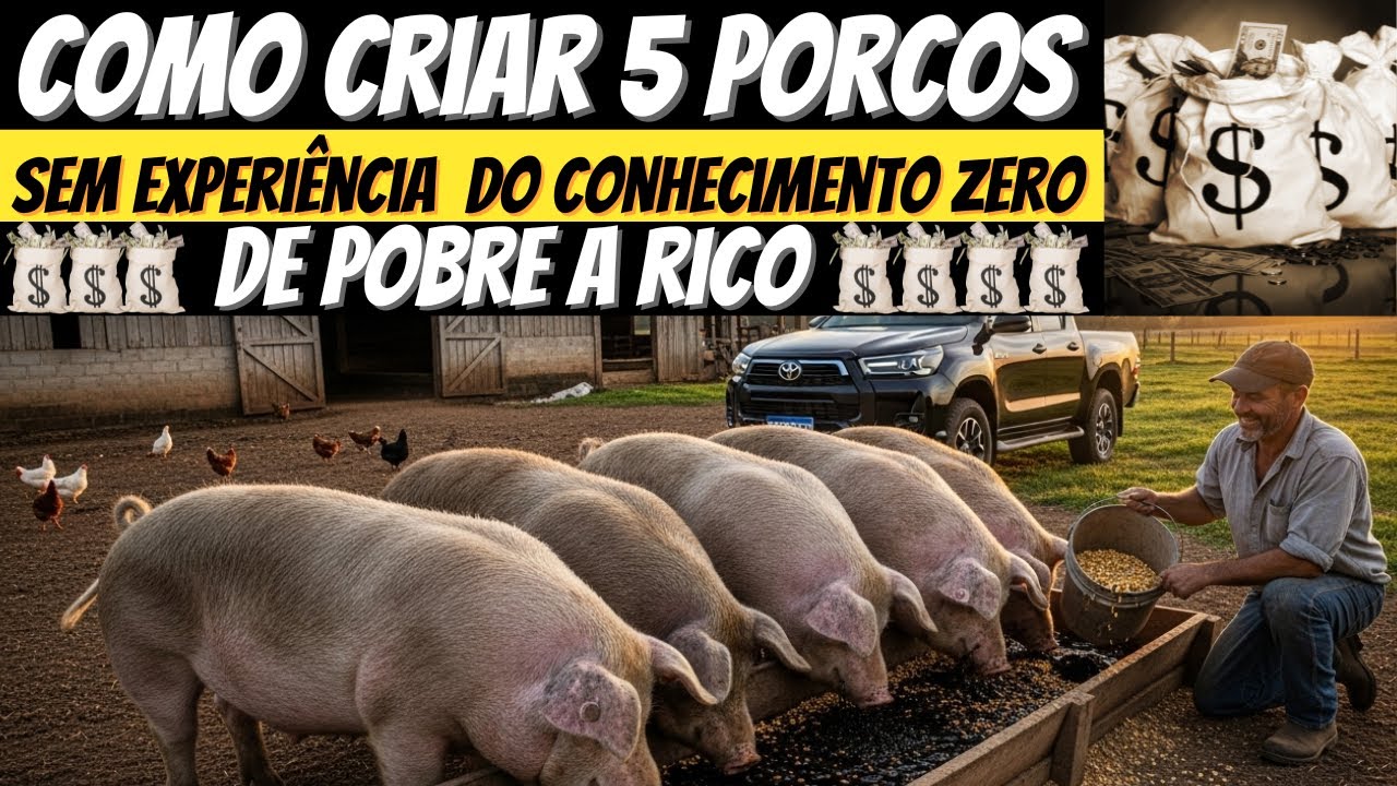Como criar 5 porcos sem experiência  do conhecimento zero a uma fazenda de um milhão de dólares  uma