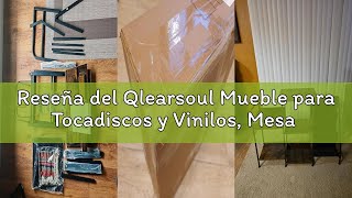 Reseña del Qlearsoul Mueble para Tocadiscos y Vinilos, Mesa con Almacenamiento para Discos de Vinilo