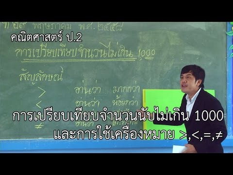 คณิตศาสตร์ ป.2 การเปรียบเทียบจำนวนนับไม่เกิน 1000 ครูปุณยกร แสงงาม