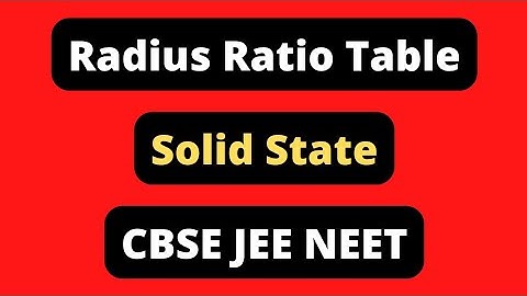Radius Ratio Rule | Solid State Class 12 Chemistry | CBSE JEE NEET