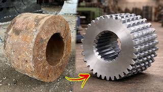 Massive Industrial Chain Sprocket Re-Manufacturing ⚙️ | Complete Heavy Duty Machining Process