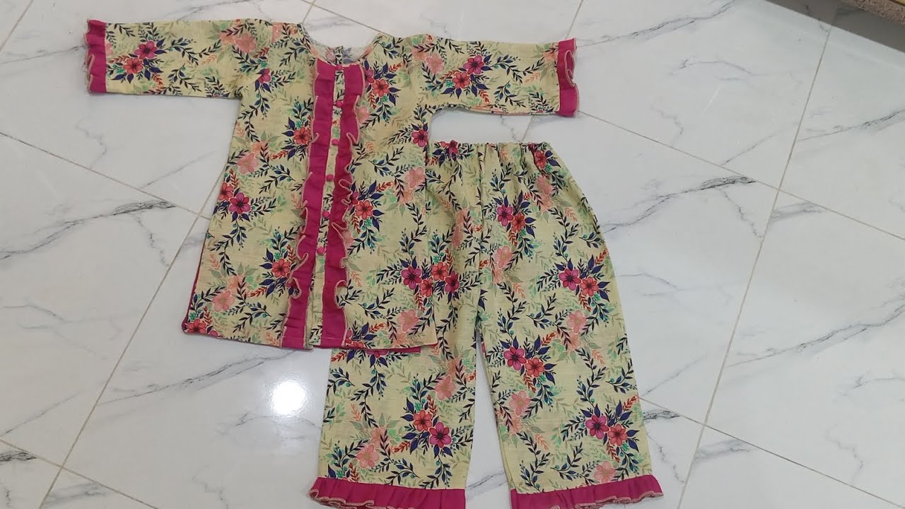 Winter dress designing/5years old baby girl dress/long shirt with trouser