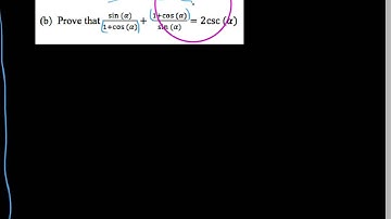 Trig 5.1.4 Proving Trig identities involving fraction addition/subtraction