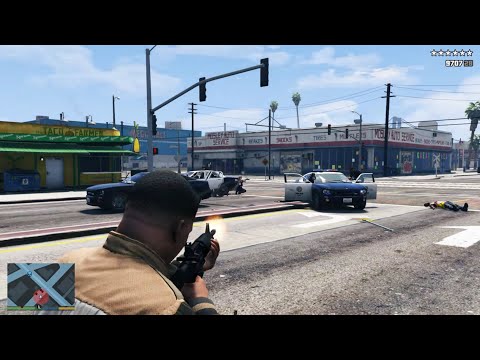 GTA 5 - Ballas Hideout Shootout + Ten Star Escape