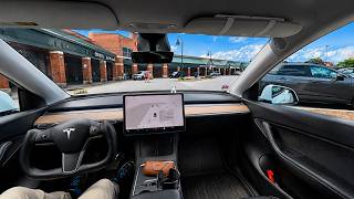 Tesla FSD Drives Me to the UPS Store | Raw Model Y Drive