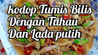 Kodop Tumis Ikan Bilis Dengan Tuhau dan Lada Putih / Langgangon - Hidangan Istimewa Sabahan