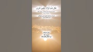 Surah Taha tilawat Quran Pak part:24 سورة طه آية:84,85,86 ayat Kareem