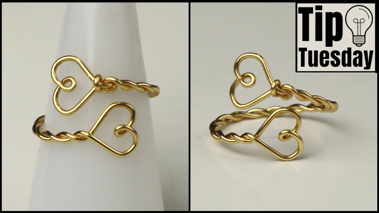 Heart Wire Work Rings Tutorials Twisted Wire Double Heart Ring Tip Tuesday Tutorial - YouTube