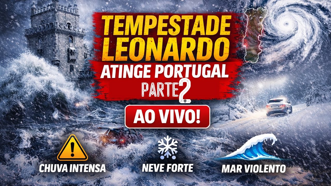 🚨 TEMPESTADE LEONARDO ATINGE PORTUGAL AGORA TARDE | Chuva Extrema, Vento Violento e Caos 🌧️🌀