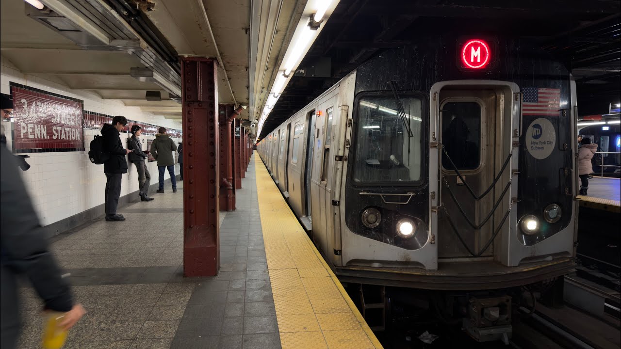 R160 M Train via 8 Av Local Ride from 7 Av-53 St to West 4 St