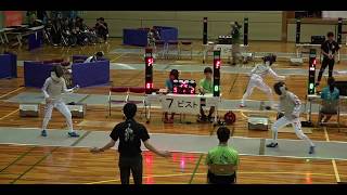 2018IH フェンシング 女子個人対抗フルーレ　決勝トーナメント3・4位決定戦　狩野央梨沙（常盤木学園 宮城）vs 岡田芽生（大垣南 岐阜）