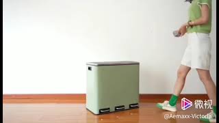54L recycle bin with three compartments