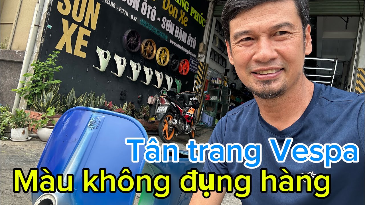 Đau đầu chọn màu cho xe Vespa - sơn Hoàng Phúc chiều Tiết Cương lên 4 màu sơn