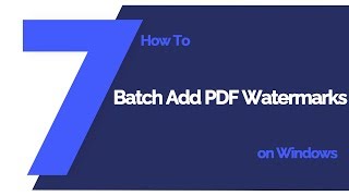 how to batch add pdf watermarks on windows | pdfelement 7