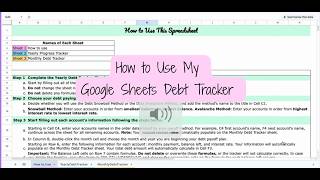 Debt Tracker Google Sheets Tutorial