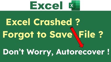 Automatically Save to Recover Unsaved Excel File (Before your file crashes Turn This Option On)