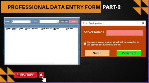 Part-2 Professional Data Entry Form with SQL Server Database. #Excel #VBA and #sql