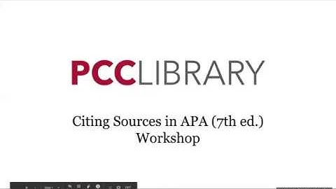 APA Citation Workshop