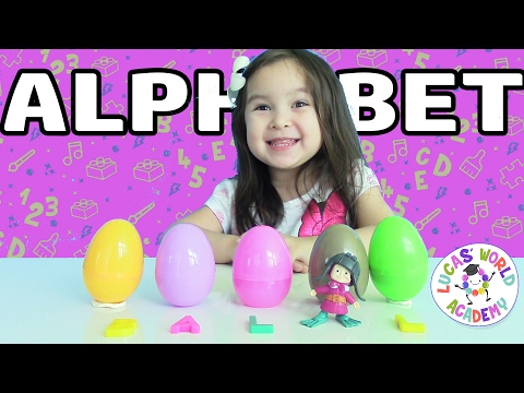 Learn ABC & ALPHABET Kids SURPRISE EGGS Learning Toys for Children Toddlers SPELLING Word BALL