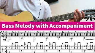 Beginner guitar: Bass melody w.  accompaniment || Smith Brindle (link in description)