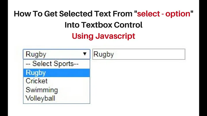 Javascript HTML element get selected select option text value notepad ++