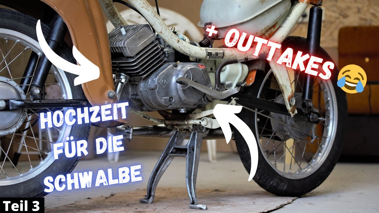 ⚙️ Die SCHWALBE bekommt einen MOTOR ⚙️ | + OUTTAKES 😂 | Teil 3 | Simson Kr51/2 | Projekt Schwalbe #4