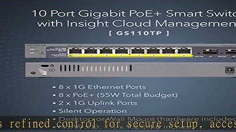 NETGEAR 8-Port PoE Gigabit Ethernet Smart Switch (GS110TP) - Managed with 8 x PoE+ @ 55W, 2 x 1G SF