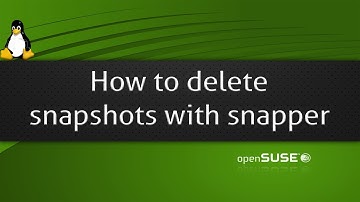 How to delete snapshots with snapper - OpenSuSe