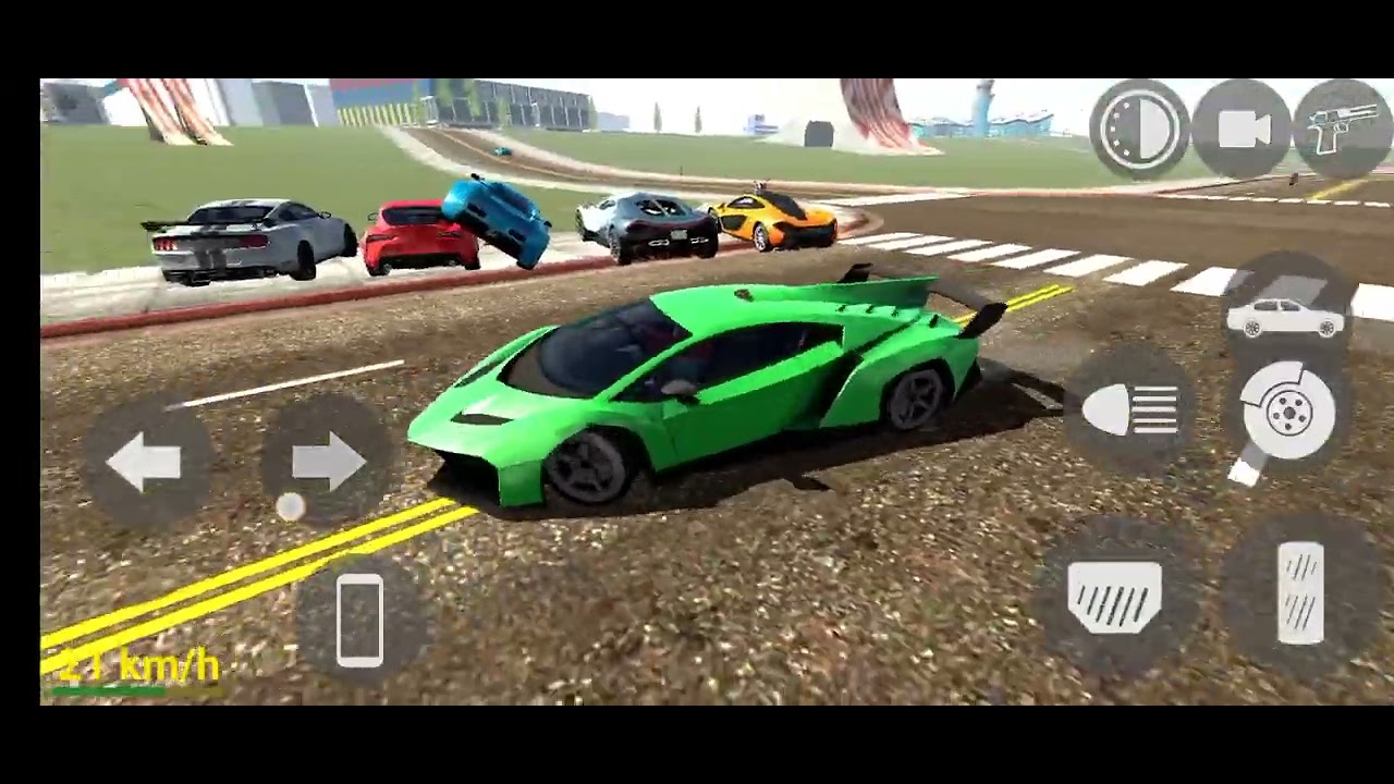 Indian bike 3D sports car vs off-road car crash test