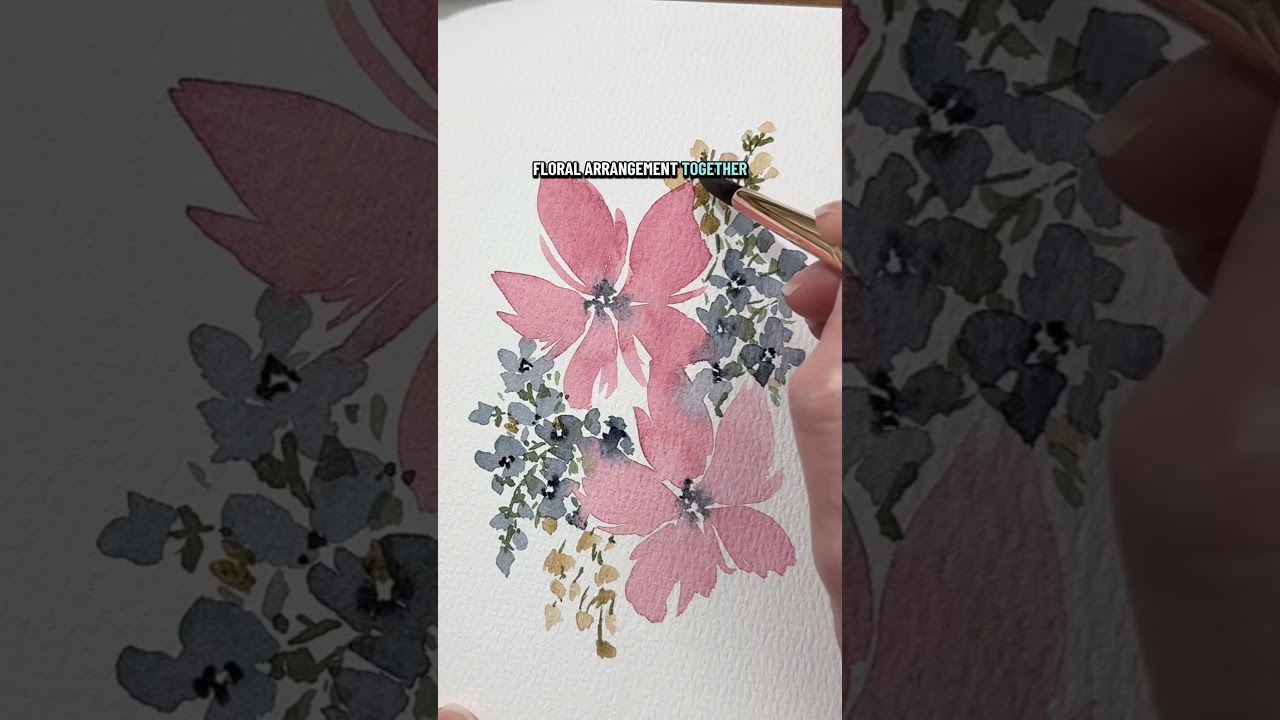 Приглушенные, свободные цветочные мотивы, выполненные акварелью.