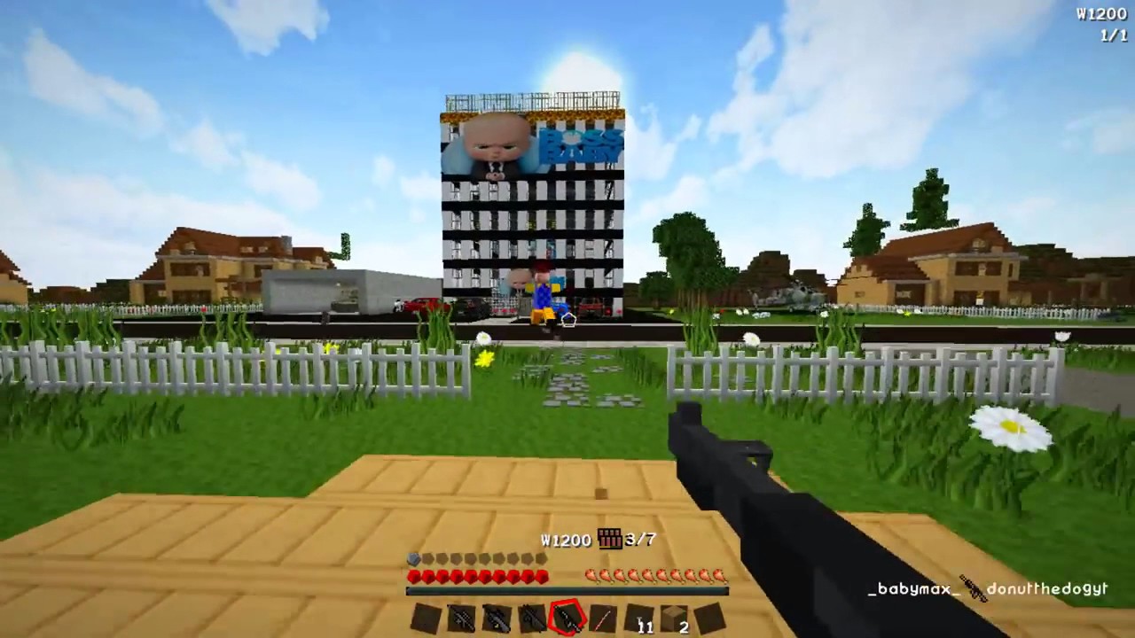 Minecraft BOSS BABY VS HELLO NEIGHBOUR   THE NEIGHBOUR ROBBED BOSS BABY CLOTHES   Donut the Dog