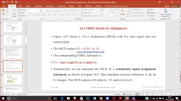 10.2 VHDL Models for Multiplexers