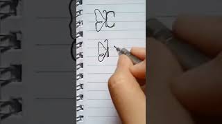 🦋 Butterfly Font Letter D ✍️ | Beautiful Alphabet Design #shorts #youtubeshorts #trending #viral