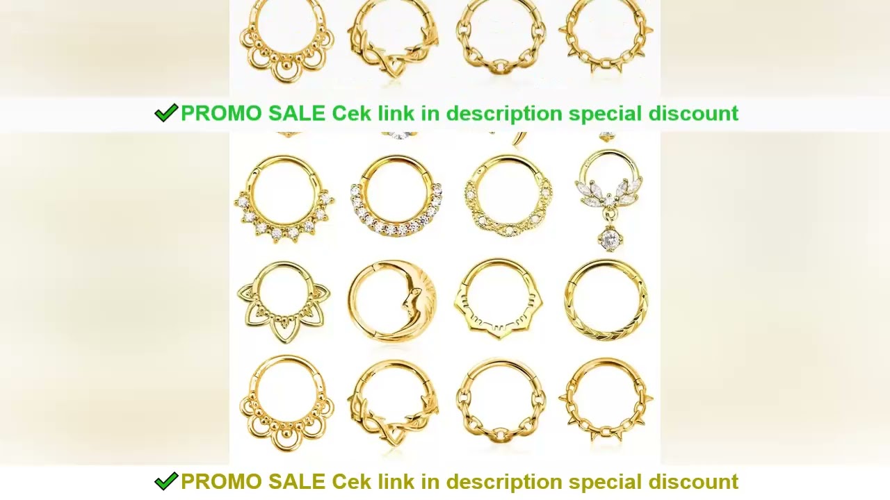 Flower Snake Heart Clicker Septum Piercing Jewelry CZ Zircon Daith Conch Earring Bee Drop Nose Rings