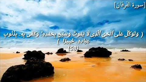 تلاوة خاشعة للقارئ خالد الجليل وتوكل على الحي الذي لا يموت وسبح بحمده ما تيسر من سورة الفرقان