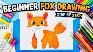 Beginner Fox Drawing 🦊✨