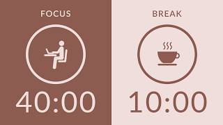 40/10 Pomodoro Timer with Brown Noise 🎧 2-Hour Study with Me for Deep Focus & ADHD ✨