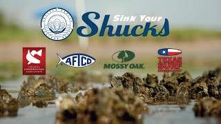 Sink Your Shucks Oyster Recycling Program bagging event with CCA, Mossy Oak Fishing, and AFTCO