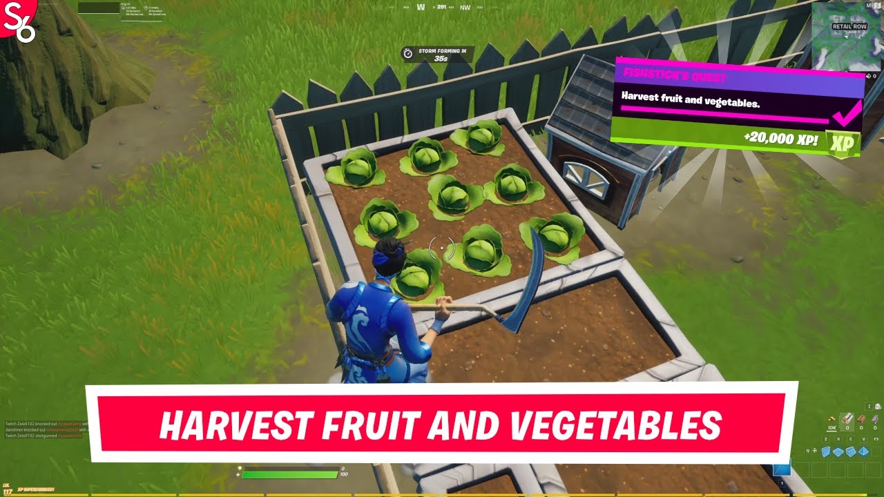 Harvest Fruit and Vegetables Quest/Challenge Guide Fortnite Season 5